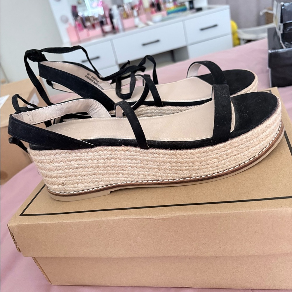 ASOS Black and Tan Espadrille Sandals
